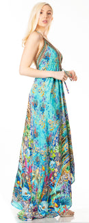 Sakkas Lizi 2 Women's Maxi High-Low Halter Handkerchief Dress Beach Party Vacation