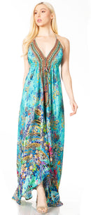 Sakkas Lizi 2 Women's Maxi High-Low Halter Handkerchief Dress Beach Party Vacation