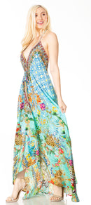 Sakkas Lizi 2 Women's Maxi High-Low Halter Handkerchief Dress Beach Party Vacation