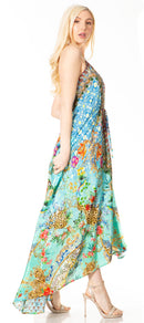 Sakkas Lizi 2 Women's Maxi High-Low Halter Handkerchief Dress Beach Party Vacation