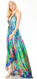 Sakkas Lizi 2 Women's Maxi High-Low Halter Handkerchief Dress Beach Party Vacation