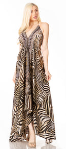 Sakkas Lizi 2 Women's Maxi High-Low Halter Handkerchief Dress Beach Party Vacation