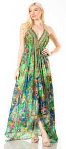 Sakkas Lizi 2 Women's Maxi High-Low Halter Handkerchief Dress Beach Party Vacation