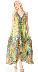 Sakkas Lizi 2 Women's Maxi High-Low Halter Handkerchief Dress Beach Party Vacation
