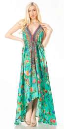 Sakkas Lizi 2 Women's Maxi High-Low Halter Handkerchief Dress Beach Party Vacation