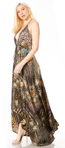 Sakkas Lizi 2 Women's Maxi High-Low Halter Handkerchief Dress Beach Party Vacation