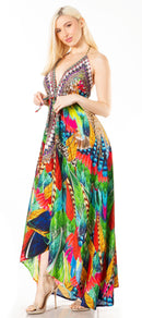 Sakkas Lizi 2 Women's Maxi High-Low Halter Handkerchief Dress Beach Party Vacation