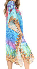 Sakkas Kristy Long Tall Lightweight Caftan Dress / Cover Up With V-Neck Jewels