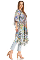 Sakkas Kristy Long Tall Lightweight Caftan Dress / Cover Up With V-Neck Jewels