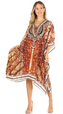 Sakkas Kristy Long Tall Lightweight Caftan Dress / Cover Up With V-Neck Jewels