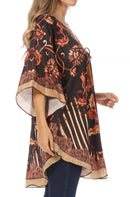 Sakkas Tallulah Wide Circle Blouse V Neck Top With Tassle Ties And Rhinestones