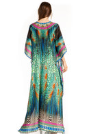 Sakkas  Georgettina Flowy  Rhinestone V Neck Long Caftan Dress / Cover Up