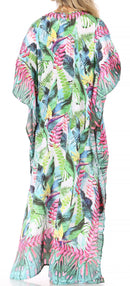 Sakkas  Georgettina Flowy  Rhinestone V Neck Long Caftan Dress / Cover Up