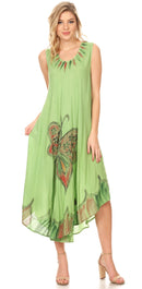 Sakkas Keola Women's Maxi Caftan Bathing Suit Cover Up Summer Dress Sleeveless