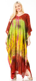Sakkas Catia Women's Boho Casual Long Maxi Caftan Dress Kaftan Cover-up LougeWear #color_17-Brown