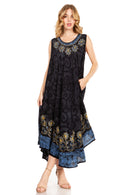 Sakkas Starlight Second Caftan Tank Dress/Cover Up Tie Dye Womens Beach Kaftan