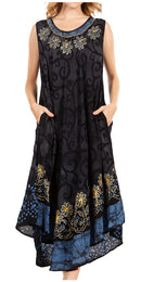 Sakkas Starlight Second Caftan Tank Dress/Cover Up Tie Dye Womens Beach Kaftan
