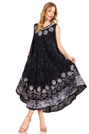 Sakkas Starlight Second Caftan Tank Dress/Cover Up Tie Dye Womens Beach Kaftan