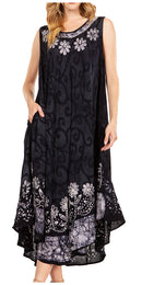 Sakkas Starlight Second Caftan Tank Dress/Cover Up Tie Dye Womens Beach Kaftan