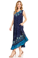 Sakkas Starlight Second Caftan Tank Dress/Cover Up Tie Dye Womens Beach Kaftan