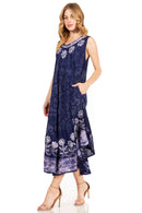 Sakkas Starlight Second Caftan Tank Dress/Cover Up Tie Dye Womens Beach Kaftan