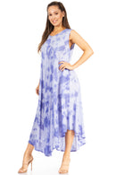Sakkas Starlight Second Caftan Tank Dress/Cover Up Tie Dye Womens Beach Kaftan
