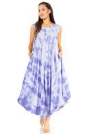 Sakkas Starlight Second Caftan Tank Dress/Cover Up Tie Dye Womens Beach Kaftan