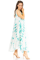 Sakkas Starlight Second Caftan Tank Dress/Cover Up Tie Dye Womens Beach Kaftan