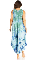 Sakkas Starlight Second Caftan Tank Dress/Cover Up Tie Dye Womens Beach Kaftan