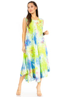Sakkas Starlight Third Women's Tie Dye Beach Kaftan Caftan Tank Dress/Cover Up