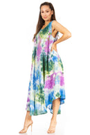 Sakkas Starlight Third Women's Tie Dye Beach Kaftan Caftan Tank Dress/Cover Up