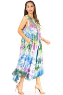 Sakkas Starlight Third Women's Tie Dye Beach Kaftan Caftan Tank Dress/Cover Up