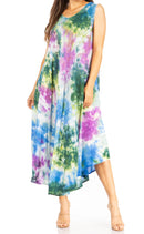 Sakkas Starlight Third Women's Tie Dye Beach Kaftan Caftan Tank Dress/Cover Up
