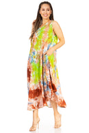 Sakkas Starlight Third Women's Tie Dye Beach Kaftan Caftan Tank Dress/Cover Up
