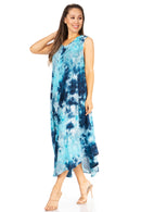 Sakkas Starlight Third Women's Tie Dye Beach Kaftan Caftan Tank Dress/Cover Up