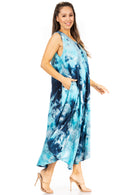 Sakkas Starlight Third Women's Tie Dye Beach Kaftan Caftan Tank Dress/Cover Up