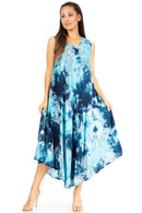 Sakkas Starlight Third Women's Tie Dye Beach Kaftan Caftan Tank Dress/Cover Up