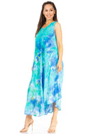 Sakkas Starlight Third Women's Tie Dye Beach Kaftan Caftan Tank Dress/Cover Up