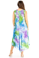 Sakkas Starlight Third Women's Tie Dye Beach Kaftan Caftan Tank Dress/Cover Up