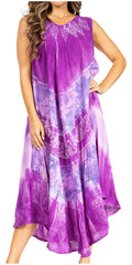 Sakkas Starlight Third Tie Dye Caftan Dress: Women's Beach Cover Up#color_39-Purple
