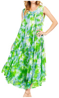 Sakkas Starlight Third Tie Dye Caftan Dress: Women's Beach Cover Up#color_40-Green