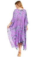 Sakkas Clementine Women's Tie Dye Caftan Dress/Cover Up Beach Kaftan Boho Summer
