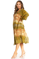 Sakkas Clementine Second Women's Tie Dye Caftan Dress/Cover Up Beach Kaftan Boho