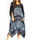 Sakkas Clementine Second Women's Tie Dye Caftan Dress/Cover Up Beach Kaftan Boho