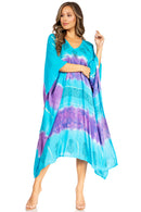 Sakkas Clementine Second Women's Tie Dye Caftan Dress/Cover Up Beach Kaftan Boho
