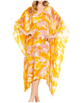 Sakkas Clementine Second Women's Tie Dye Caftan Dress/Cover Up Beach Kaftan Boho#color_40-Yellow