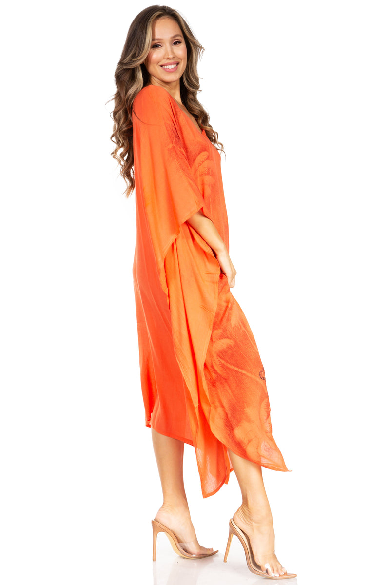 Sakkas Clementine Third Women's Tie Dye Caftan Dress/Cover Up Beach Kaftan Summer