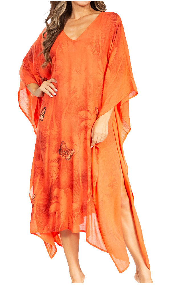 Sakkas Clementine Third Women's Tie Dye Caftan Dress/Cover Up Beach Kaftan Summer
