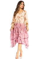 Sakkas Clementine Third Women's Tie Dye Caftan Dress/Cover Up Beach Kaftan Summer