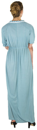 Sakkas Isabis Womens Casual Long Lace Modest Dress with Short Sleeves Stretchy